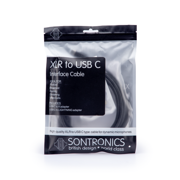 Sontronics XLR to USB-C Type Cable with Lightning and USB-A Type Connectors